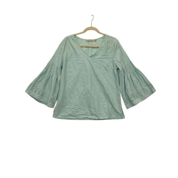 Soft Surroundings Tops - soft surroundings Heloise Eyelet Tunic Women's Size Medium Bell Sleeves Blue